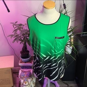 Calvin Klein Blouse green to black ombre